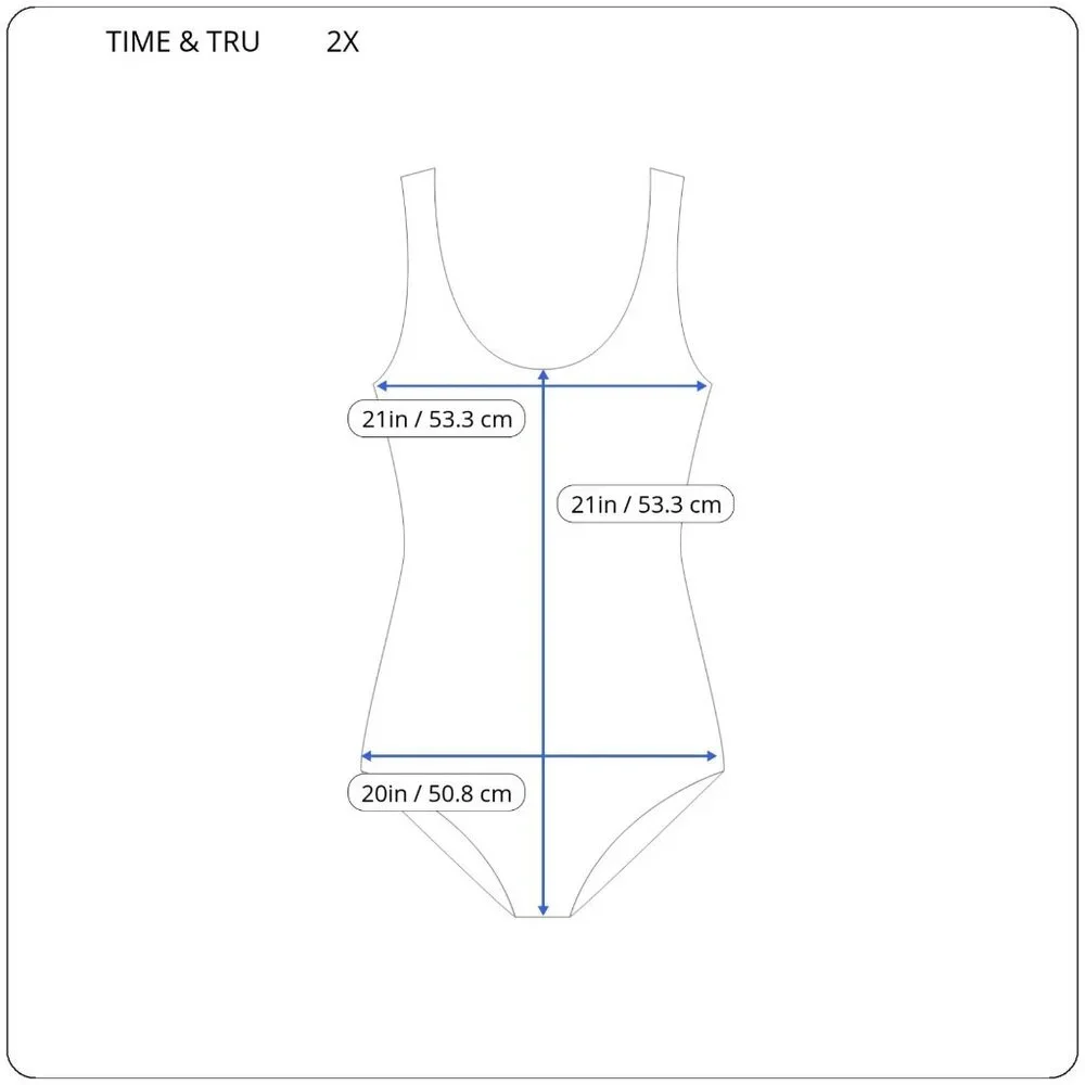 Time Tru Womens Swimsuit 2X 20W 22W Plus One Piece Bra Blue Stripe Lined STR109E